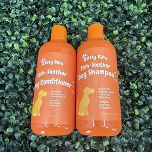 Zesty Paws Itch Soother Dog Shampoo & Conditioner Bundle 16oz Oatmeal Aloe Vera